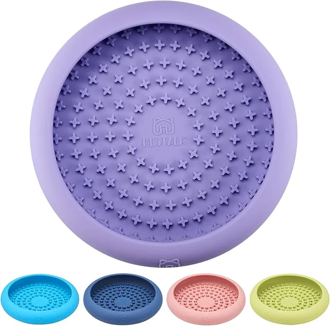 Enhanced Dog Lick Bowl alk Anxiety Relief Slow Feeder Dog Lick Mat Treat Dispenser Non-Slip Dogs Licking Bowl Enrichment Toys BPA Silicone Dishwasher SafeAbout ThisOverview Pure