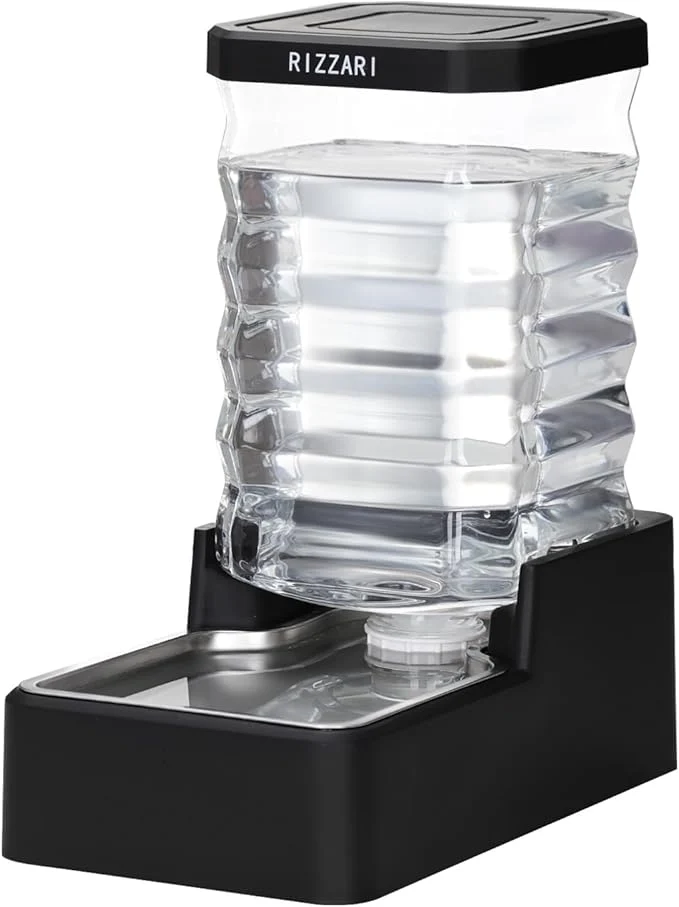 Official RIZZARI Stainless Steel Dog Dispenser 8L Large Capacity Gravity Waterer High-Grade