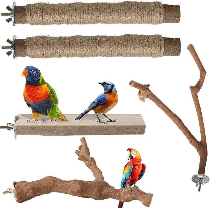 Proven REHALY Large Bird Perch Stand Paw Grinding Forks Stand Toys Excellent
