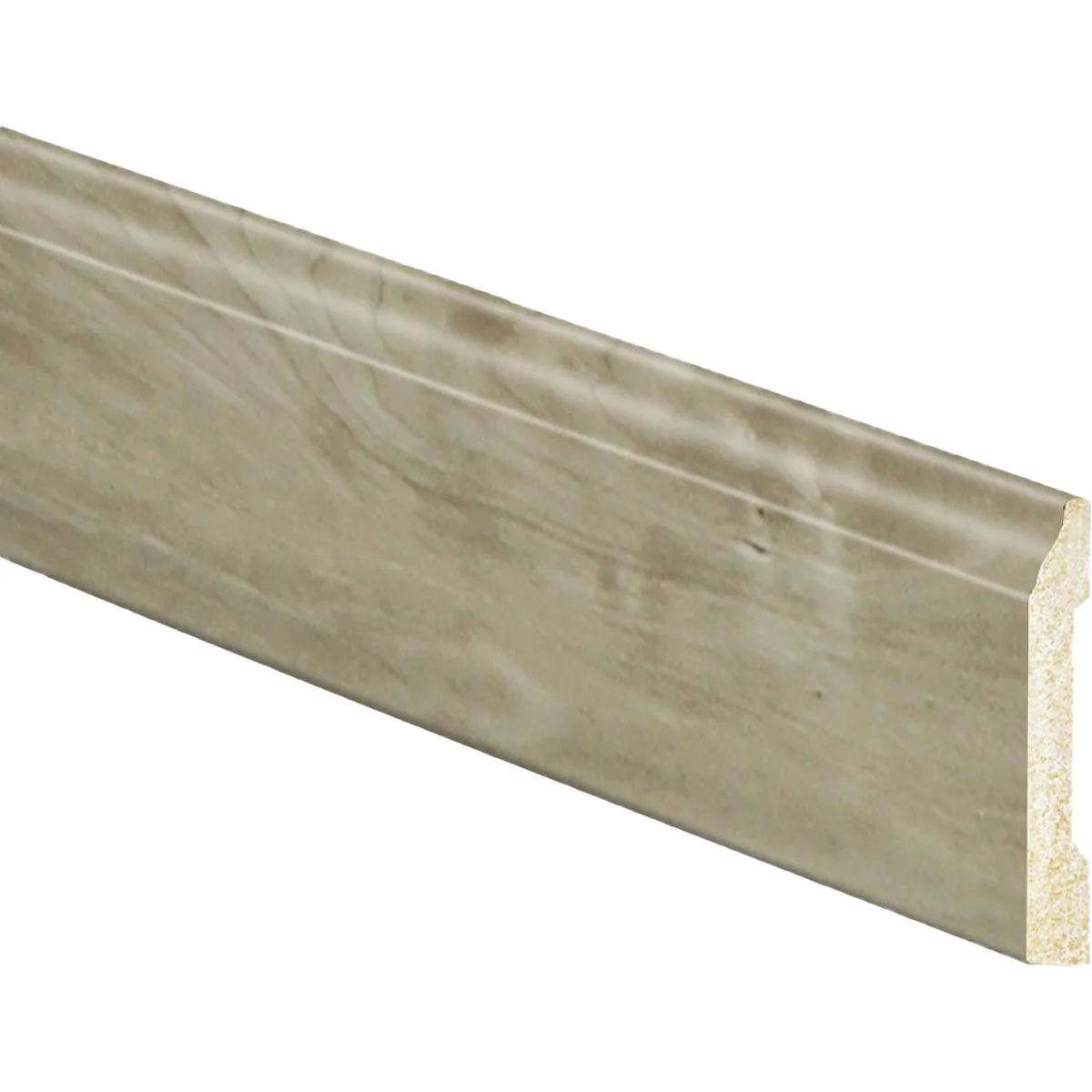 Authentic Inteplast Building Products 3 8 In. W. x 3-3 16 In. H x 8 Ft. L River Grey Polystyrene Base Moulding Green