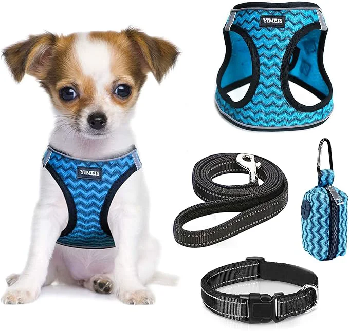 Smart YIMEIS Dog Harness and Leash Set No Pull Soft Mesh Pet Harness Reflective Organic