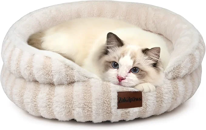 Lightweight Cat Bed Kitten Bed – Washable Round Cat Beds for Indoor Cats Soft Corduroy Fleece Pet Bed for Puppy and Kitten with Removable Double Sided Inner Cousion 20 BeigeAbout ThisOverview Exceptional