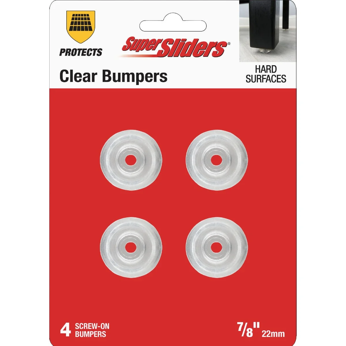 Solid Super Sliders 7 8 In. Screw-on Furniture Wall Bumpers 4-Pack Fine Crafted