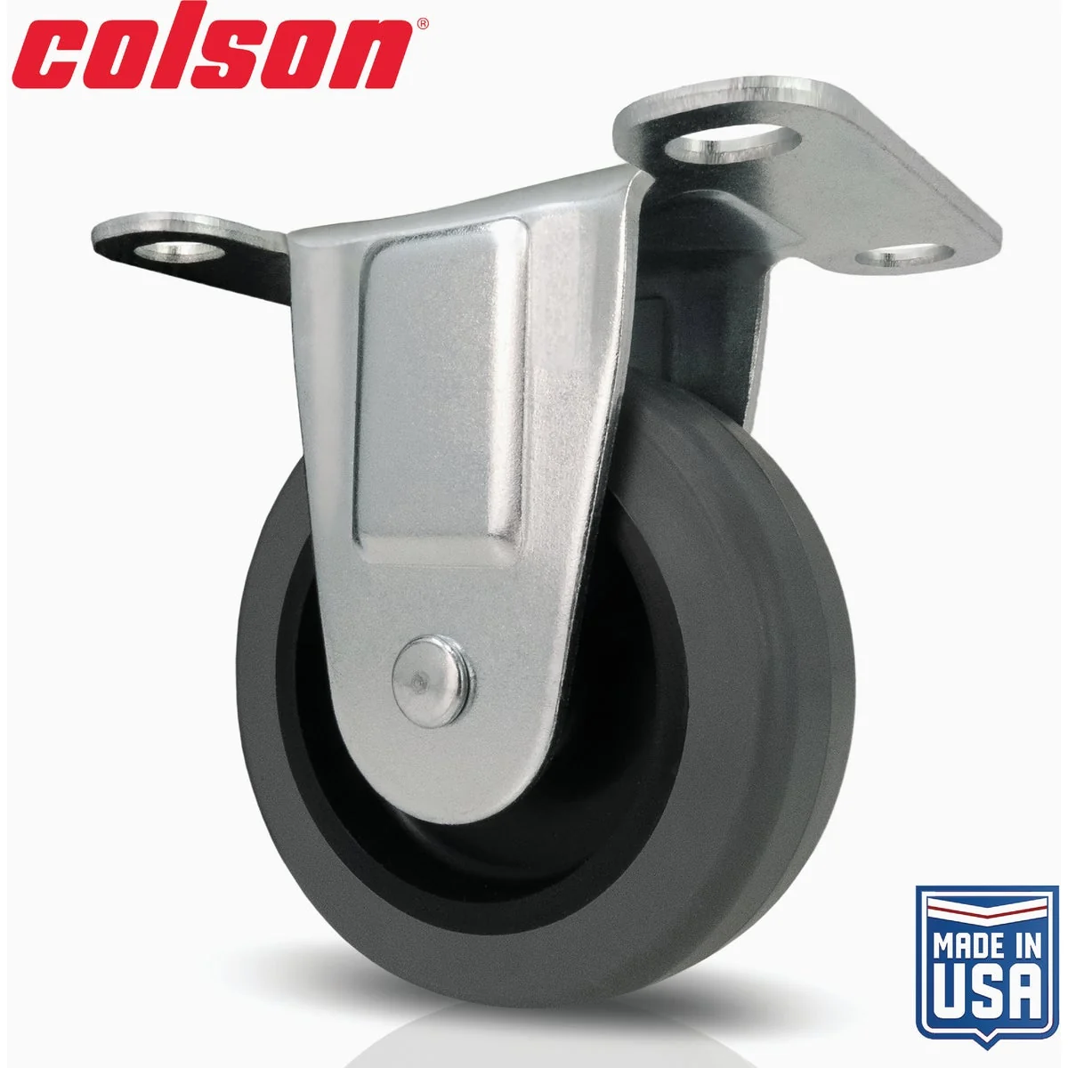 Convenient Colson 3 In. Gray TPR Rigid Plate Caster Safe