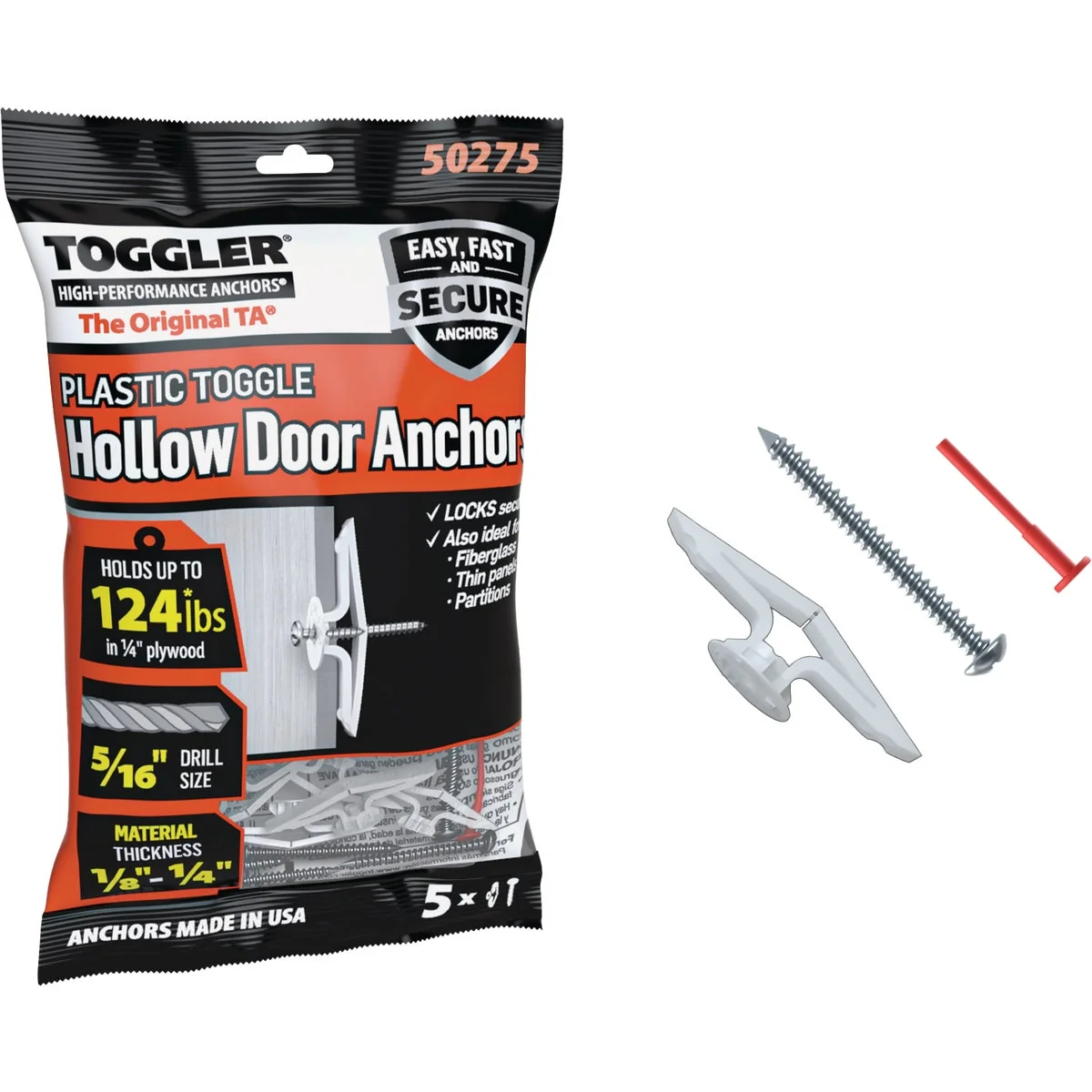 Luxury Toggler 8 x 1-1 4 In. Plastic Hollow Wall Anchors 5-Count Minimalist