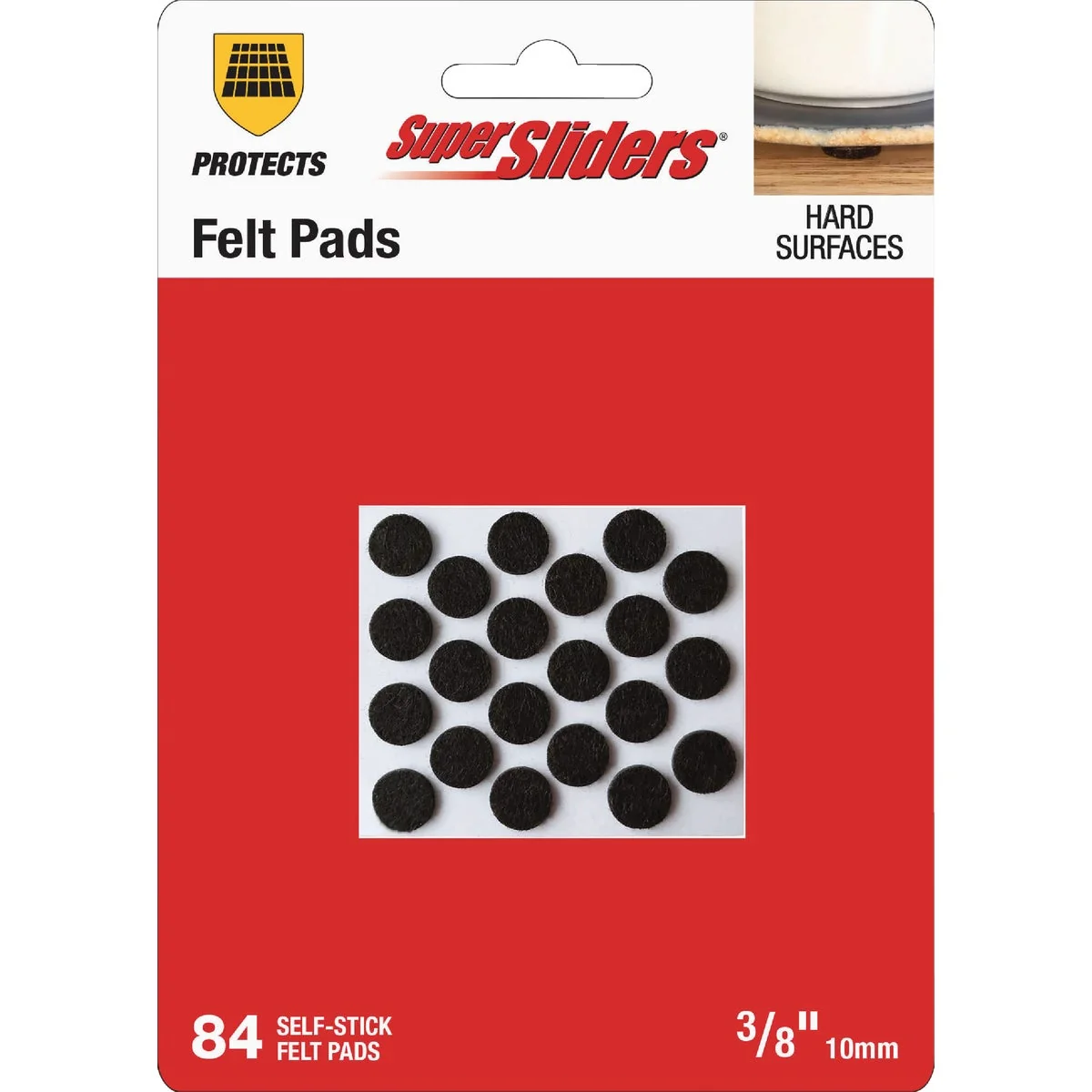 Original Super Sliders 3 8 In. Round Brown Felt Furniture Pads 84-Piece Prestigious