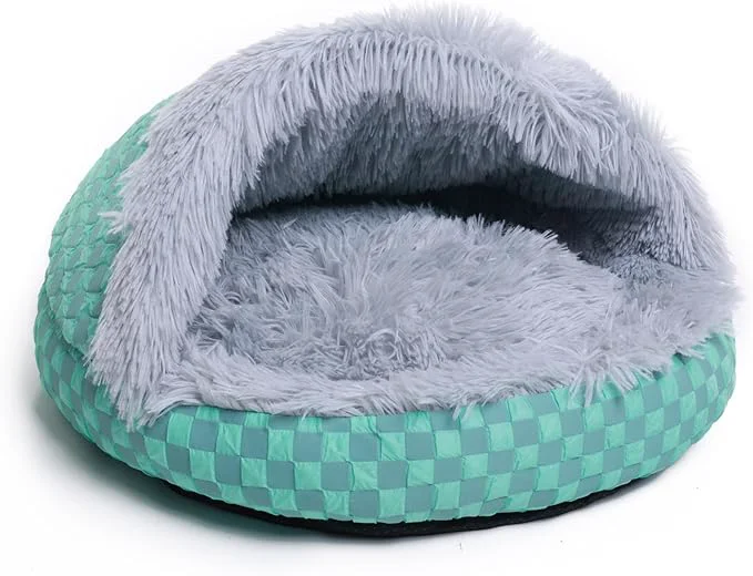Lightweight Cat Bed Hooded Plush Nest with Self-Warming Cozy Cave Calming Anti-Anxiety Pet Bed for Indoor Cats Small Dogs Removable Washable Cover Waterproof Bottom – GrayAbout ThisOverview Official