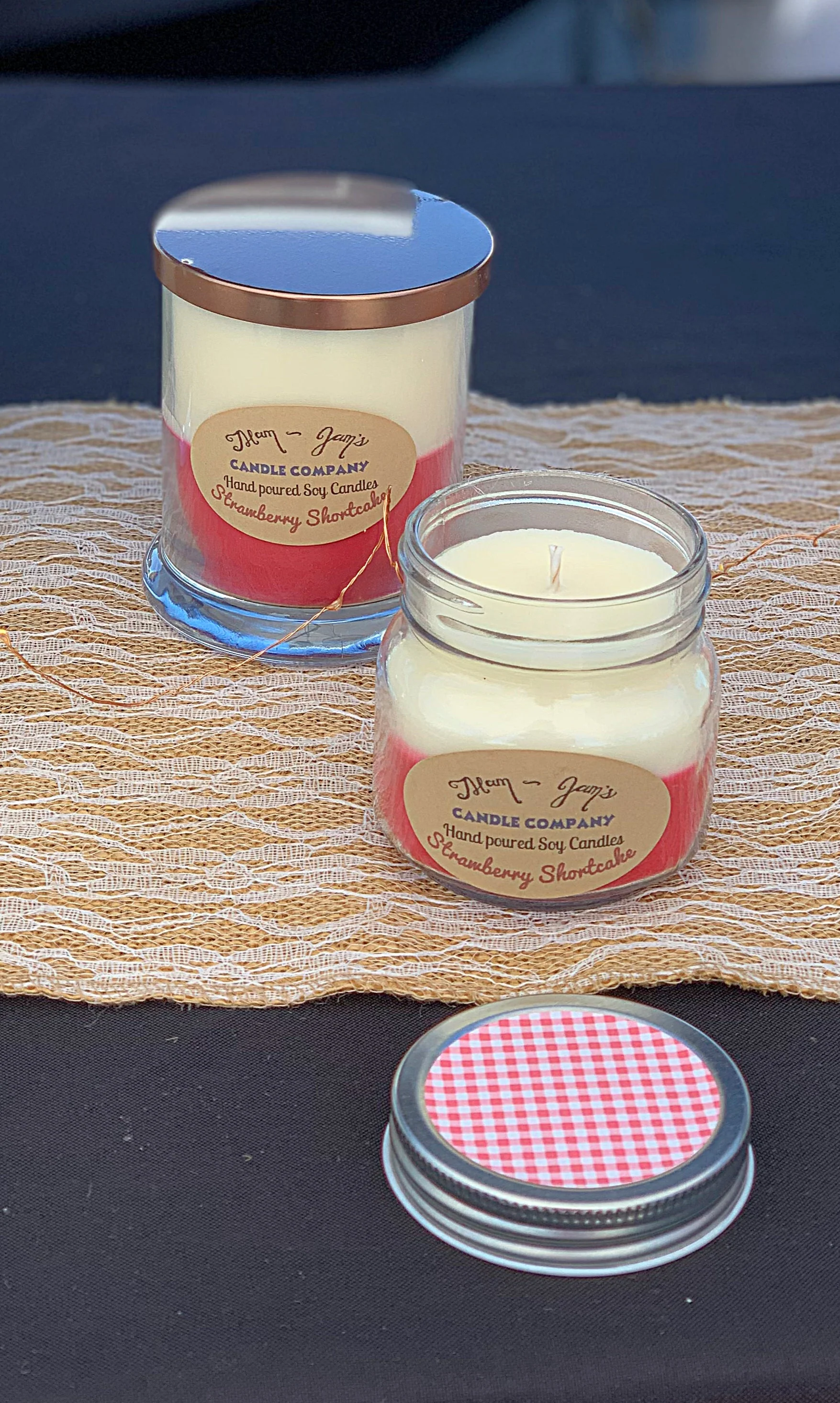 Clean Strawberry Shortcake Soy Candle – Sweet Fruity Dessert Scent Mam Jam s Healthy