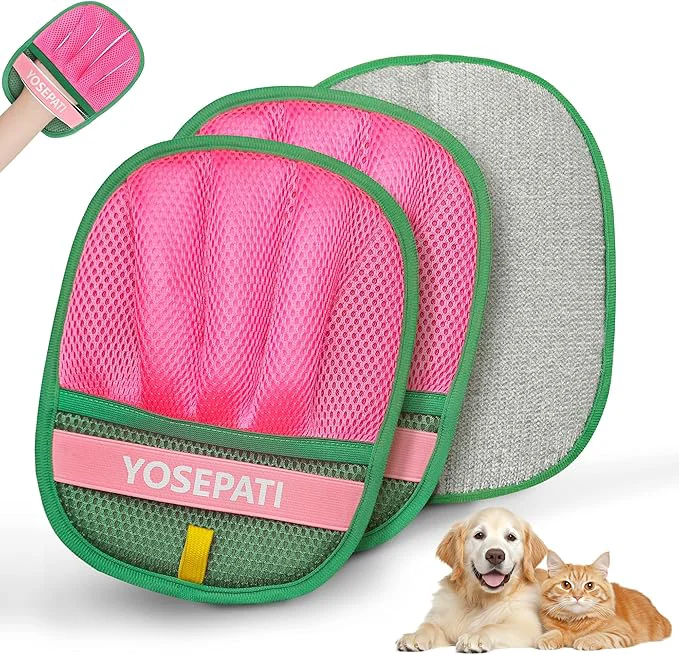 Durable Pet Hair Removal Glove Five-Finger Brush Electrostatic Mitt 2 PCs Pet Hair Remover Tool for Dog Cat Reusable Pet Hair Gloves Pet Grooming Needs Fur Remover for Couch ClothingAbout This Natural