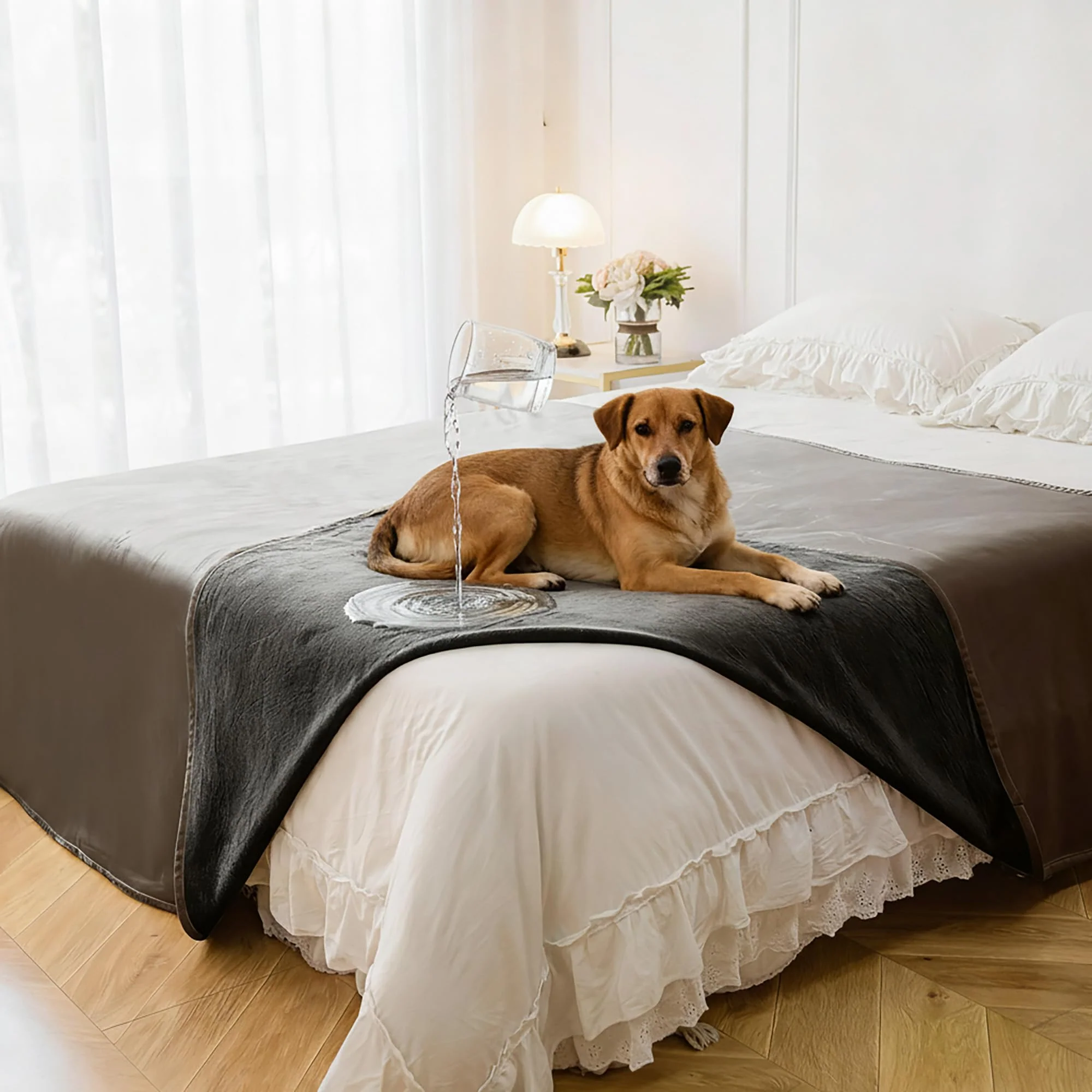 Original Design Tuffeel Waterproof Blanket for King Bed 82 x 108 – Reversible Leak-Proof Machine Washable Organic