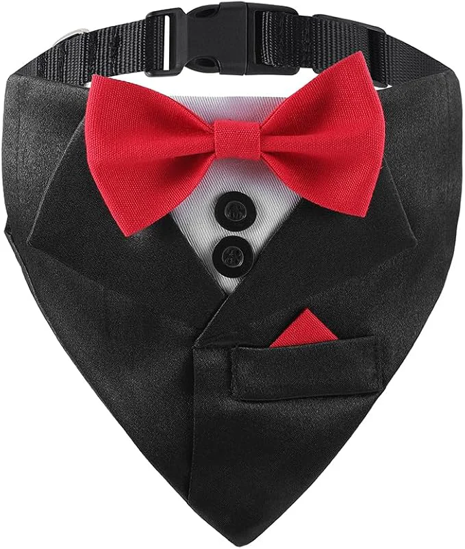Quality Tuxedo Dog Collar for Wedding Engagement and Birthday Adjustable Formal Dog Exceptional