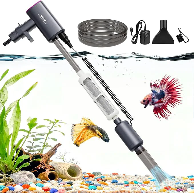Original Electric Aquarium Vacuum Gravel Cleaner Rechargeable Fish Tank Cleaner Genuine