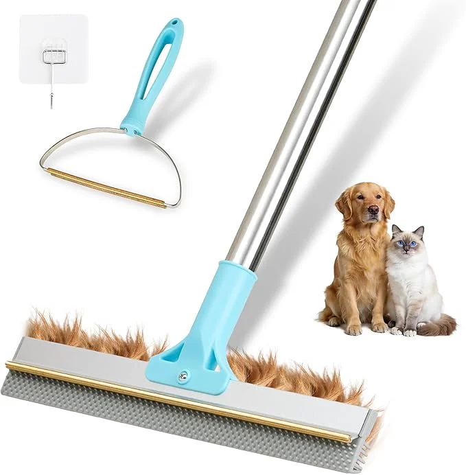 Top-Quality Carpet Rake for Pet Hair Removal 2026 Upgraded Reusable Pet Hair Remover Broom 54 Adjustable Long Handle Dog Cat Carpet Rake 2 Pcs Carpet Brush Rake for Rugs Mats Couch FurnitureAbout ThisOverview Flexible