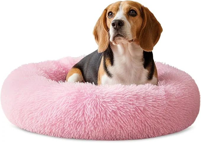 Sophisticated PetAmi Calming Dog Bed for Small Medium Dogs and Cats 30 Round Donut Dog Bed Washable Fluffy Faux Fur Puppy Cat Bed Anti-Anxiety Plush Cuddler Pet Bed with Anti-Slip Bottom – PinkAbout ThisOverview Artisan
