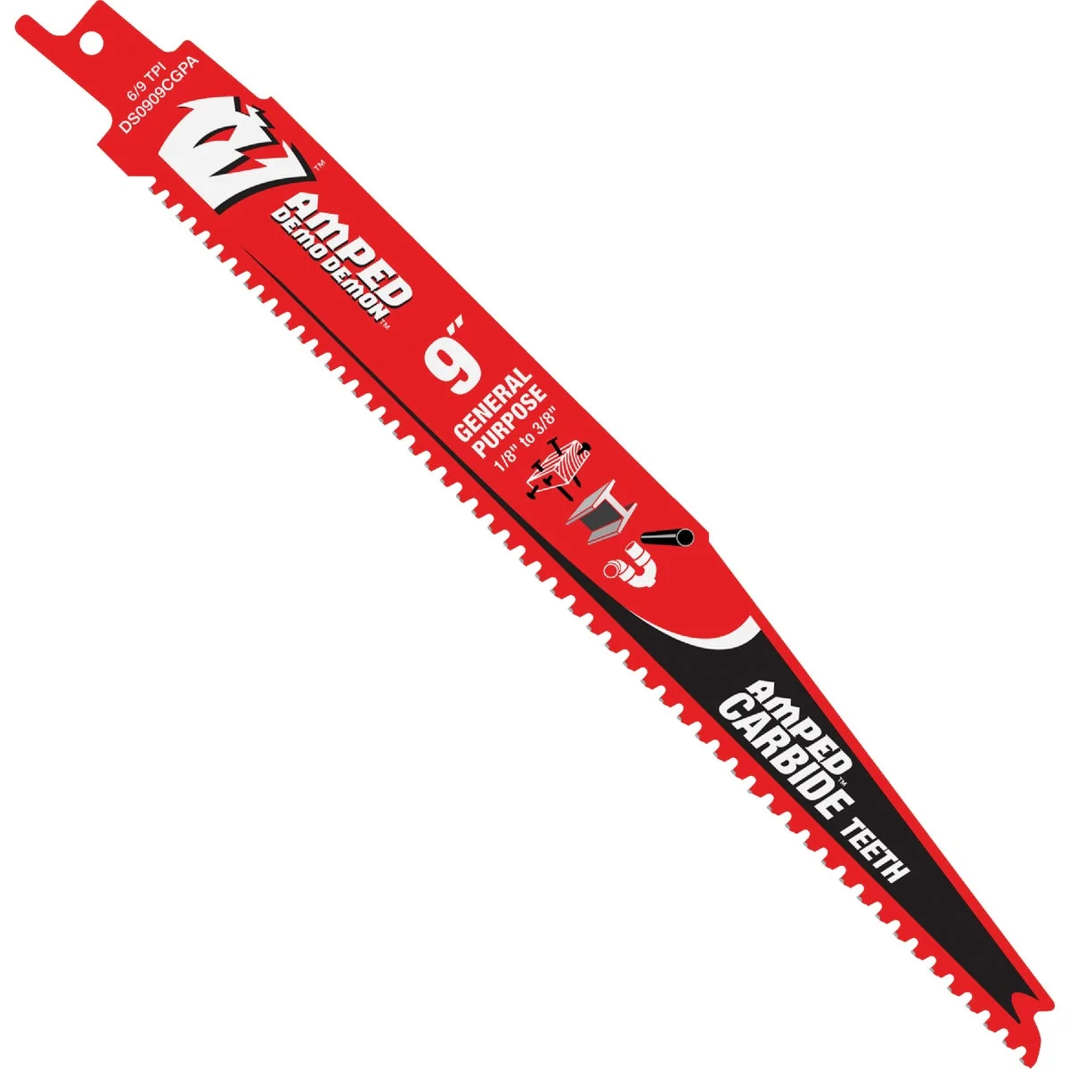 Safe Diablo Demo Demon 9 In. Amped Carbide General Purpose Recirocating Saw Blade Secure