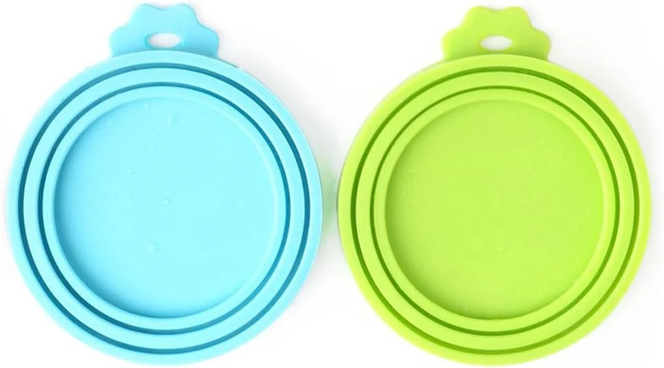 World-Class Comtim Pet Food Can Cover Silicone Can Lids for Dog and Cat Food Universal Size One fit 3 Standard Size Food Cans Blue and Green Prestigious