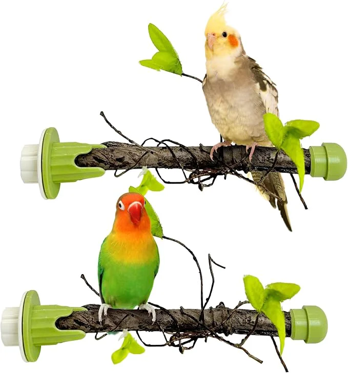 Detailed PINVNBY 2 PCS Bird Perches Simulation Branch Parrot Cage Perch Stand Premium