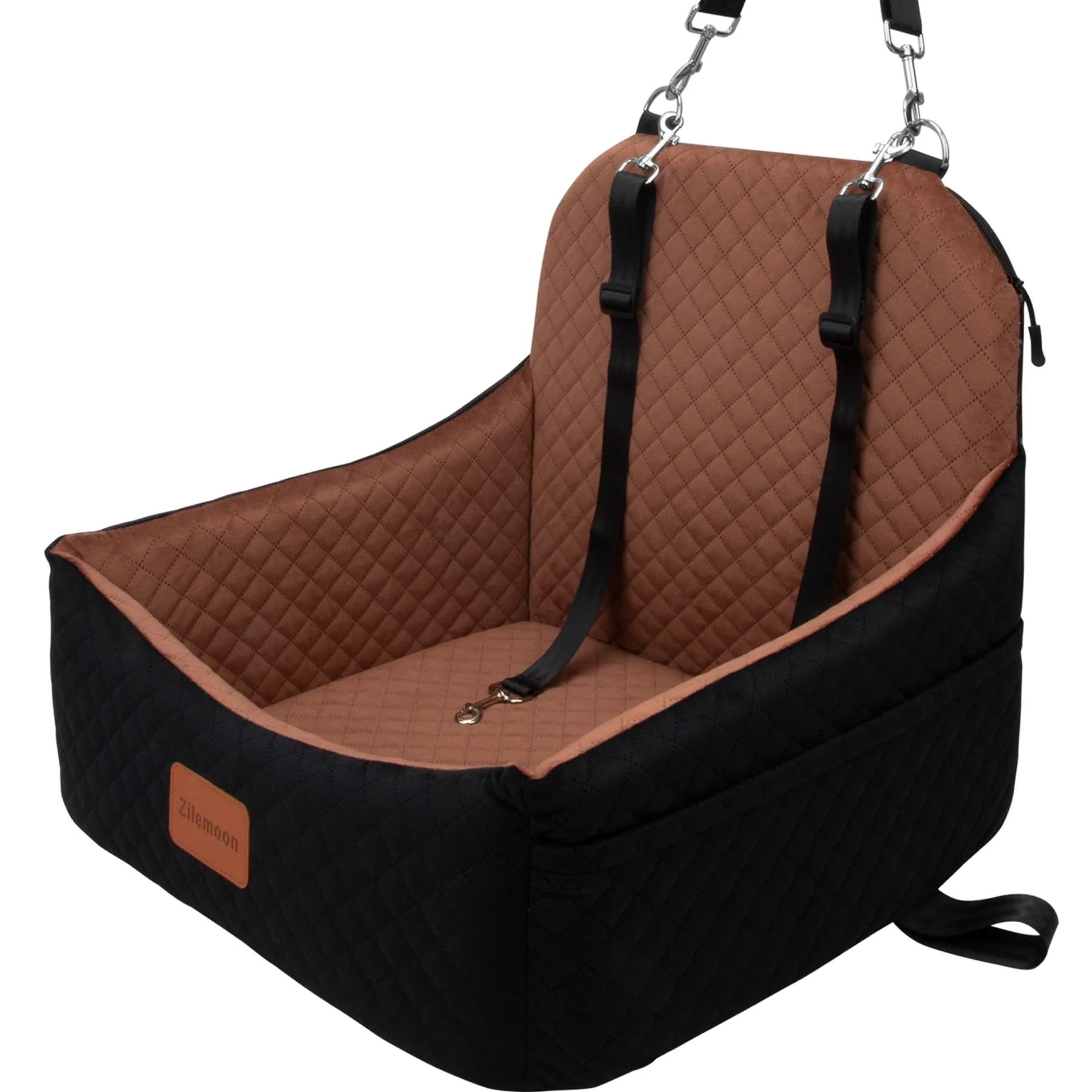 Minimalist Zilemoon Car Dog Seat with 2 Safety Leashes Small–Medium Dogs 0-28 lbs Fine