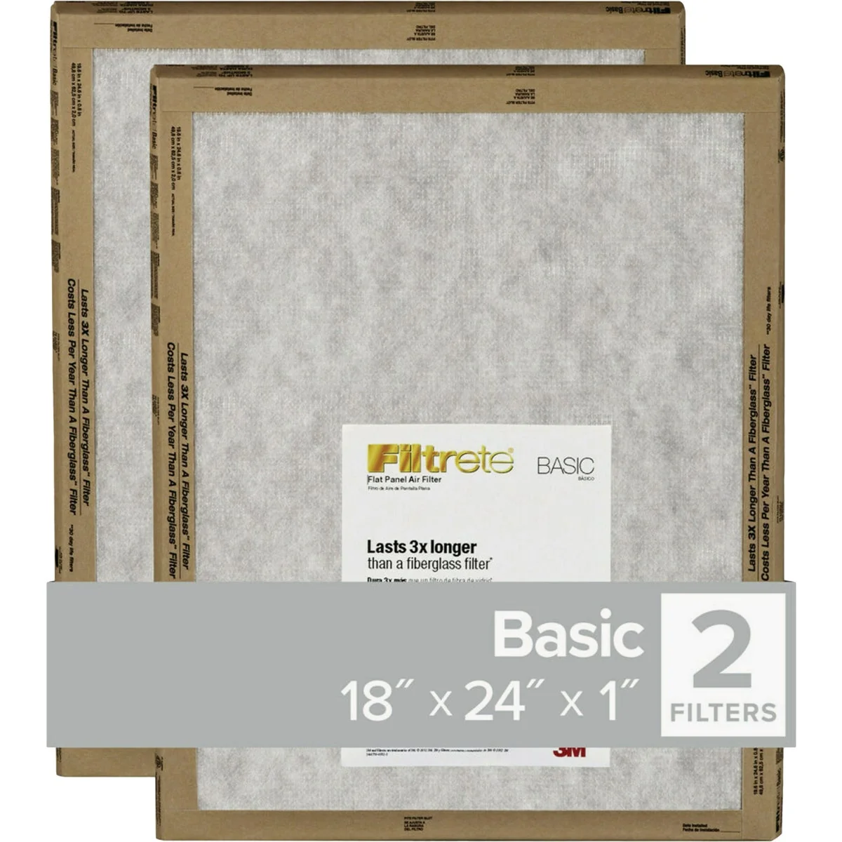 Fashionable Filtrete 18 In. x 24 In. x 1 In. Basic MPR Flat Panel Furnace Filter MERV 2 2-Pack World-Class