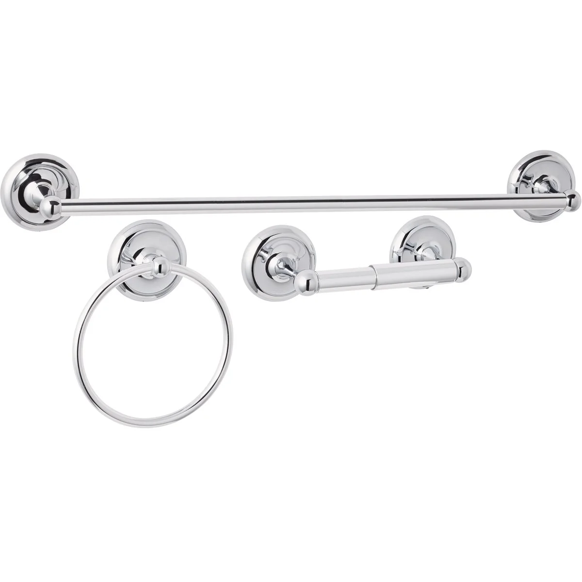 Unique Home Impressions Aria Chrome 3- Piece Bath Hardware Set Flexible
