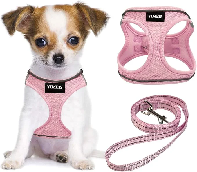 Proven YIMEIS Dog Harness and Leash Set No Pull Soft Mesh Pet Harness Reflective Stylish