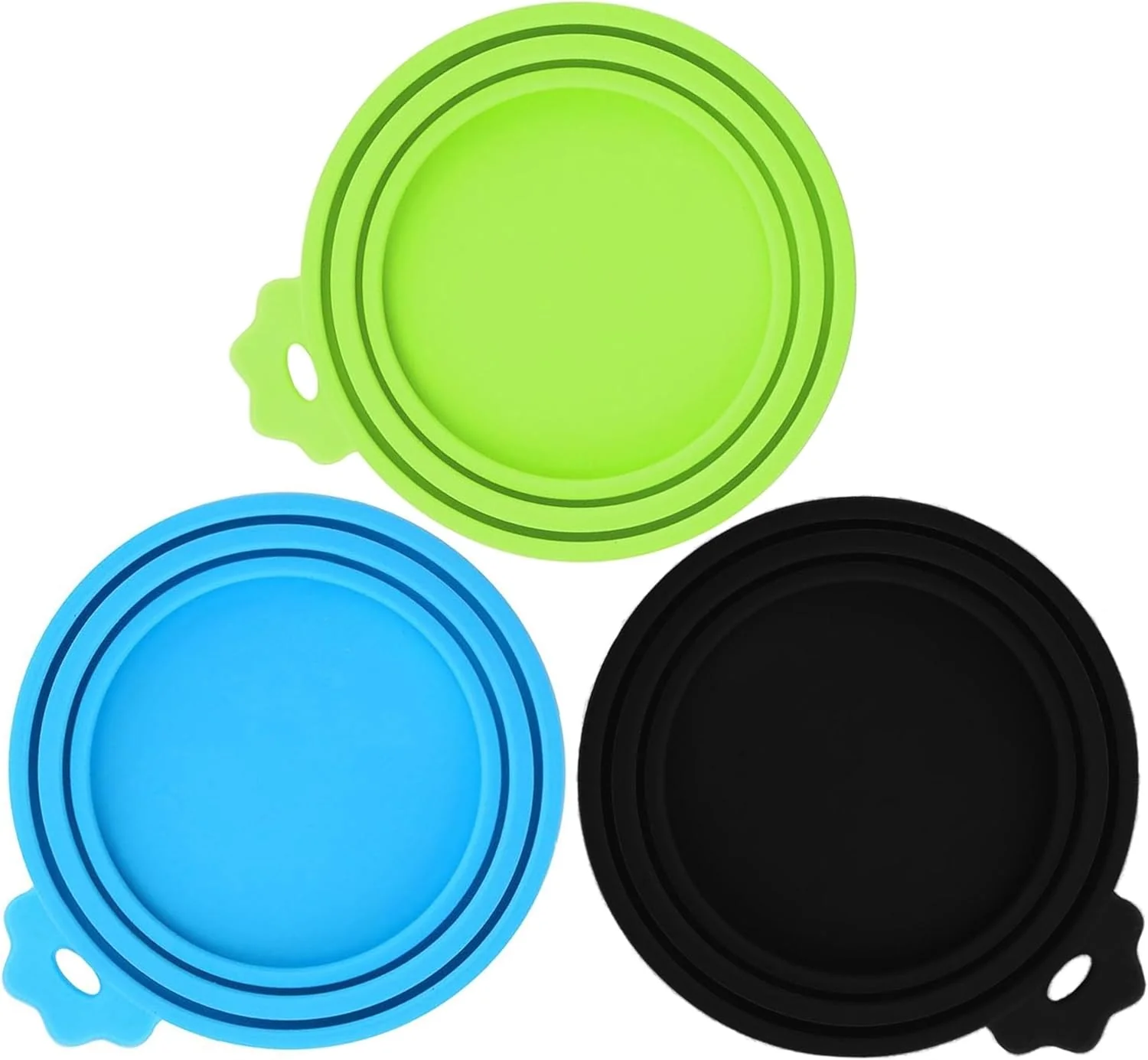 Detailed 3 Pack Pet Food Can Covers Silicone Universal Can Lids for Dog Cat Food BPA One Fit Most Standard Size Can Lids Top Blue Green Black Pure
