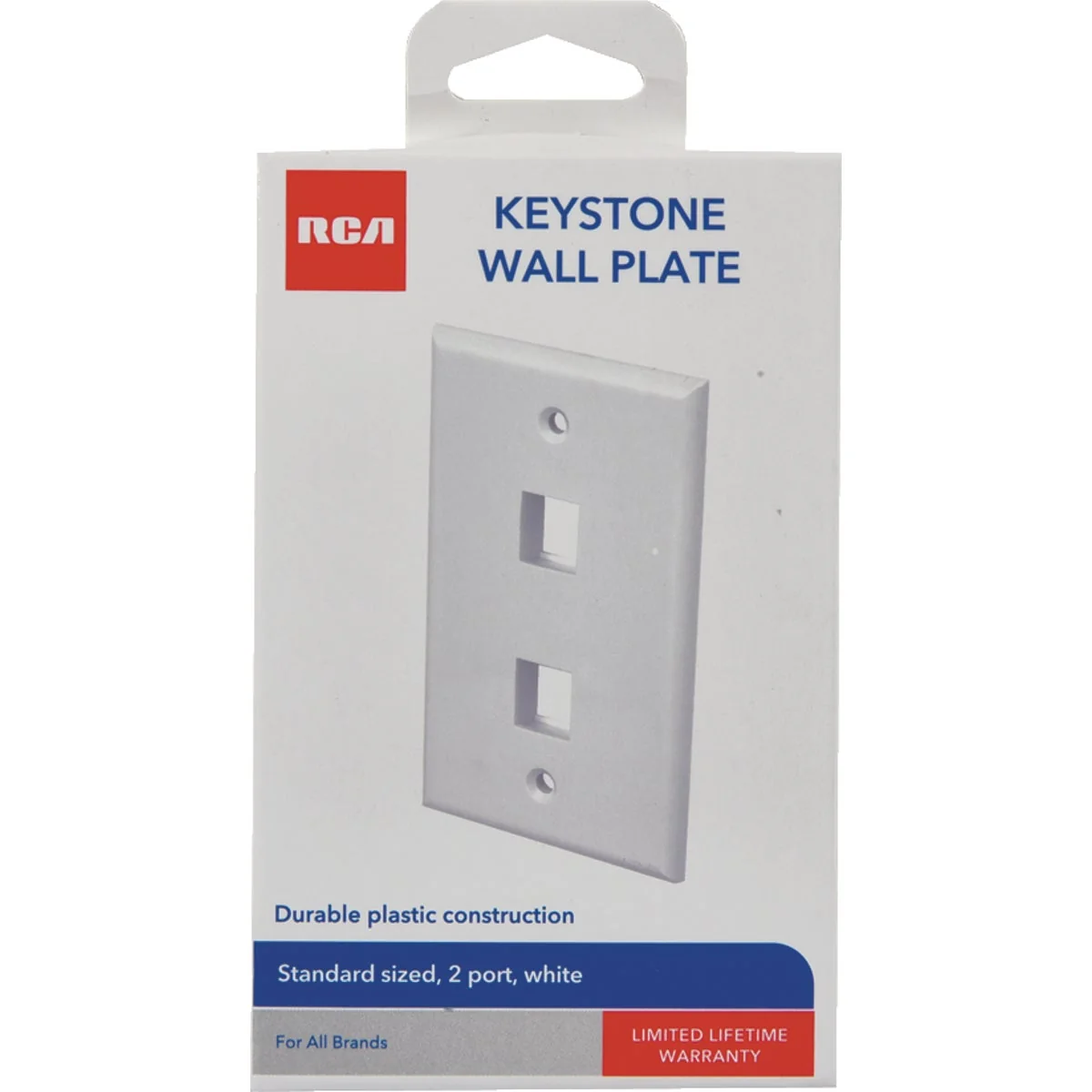 Exceptional RCA Keystone 2-Port White Modular Wall Plate Trendy