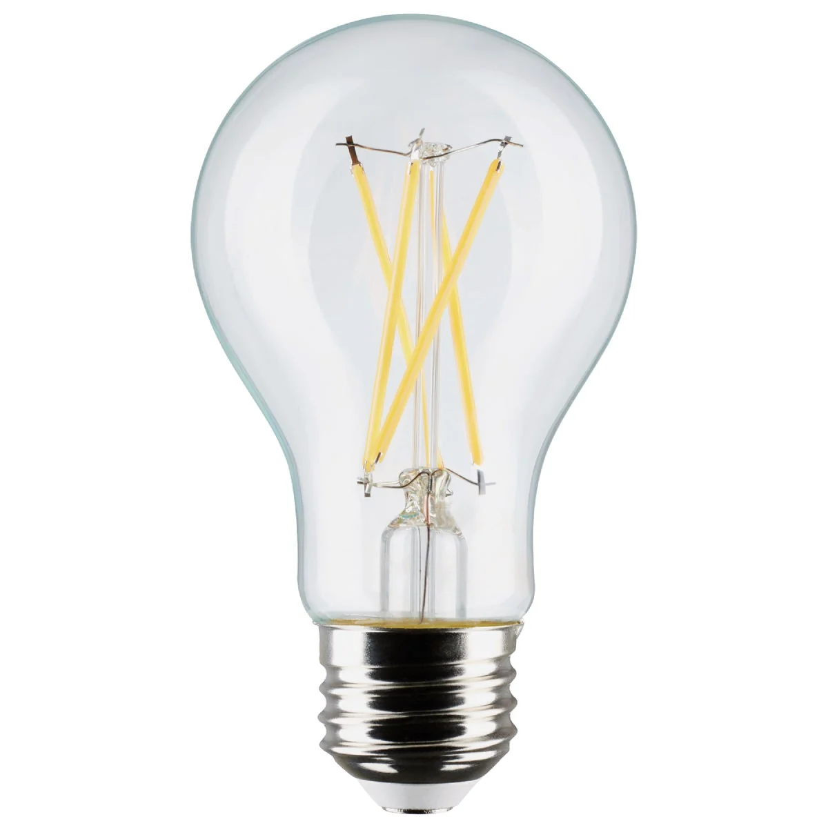 Premium Material Satco 60W Equivalent Warm White A19 Medium Clear Dimmable LED Light Bulb 4-Pack Quality