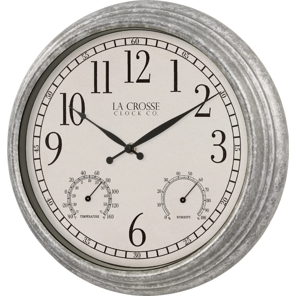 Efficient La Crosse Clock Co. 14 In. Silas Indoor Outdoor Wall Clock Hygrometer Thermometer Quality
