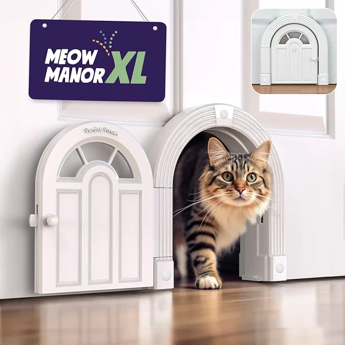 Dependable Purrfect Portal Meow Manor® XL Interior Cat Door No-Flap Pet Door Innovative