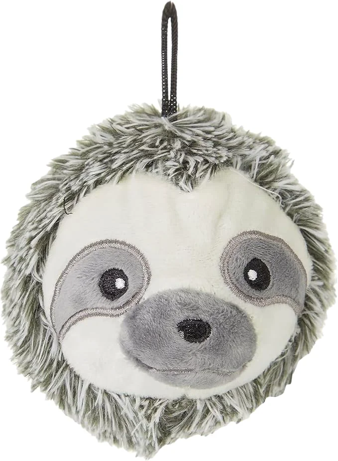 Unique Pet Lou 4 Inch EZ Squeaky Sloth Ball Dog Plush Toy Stuffing- Soft Plush Authentic
