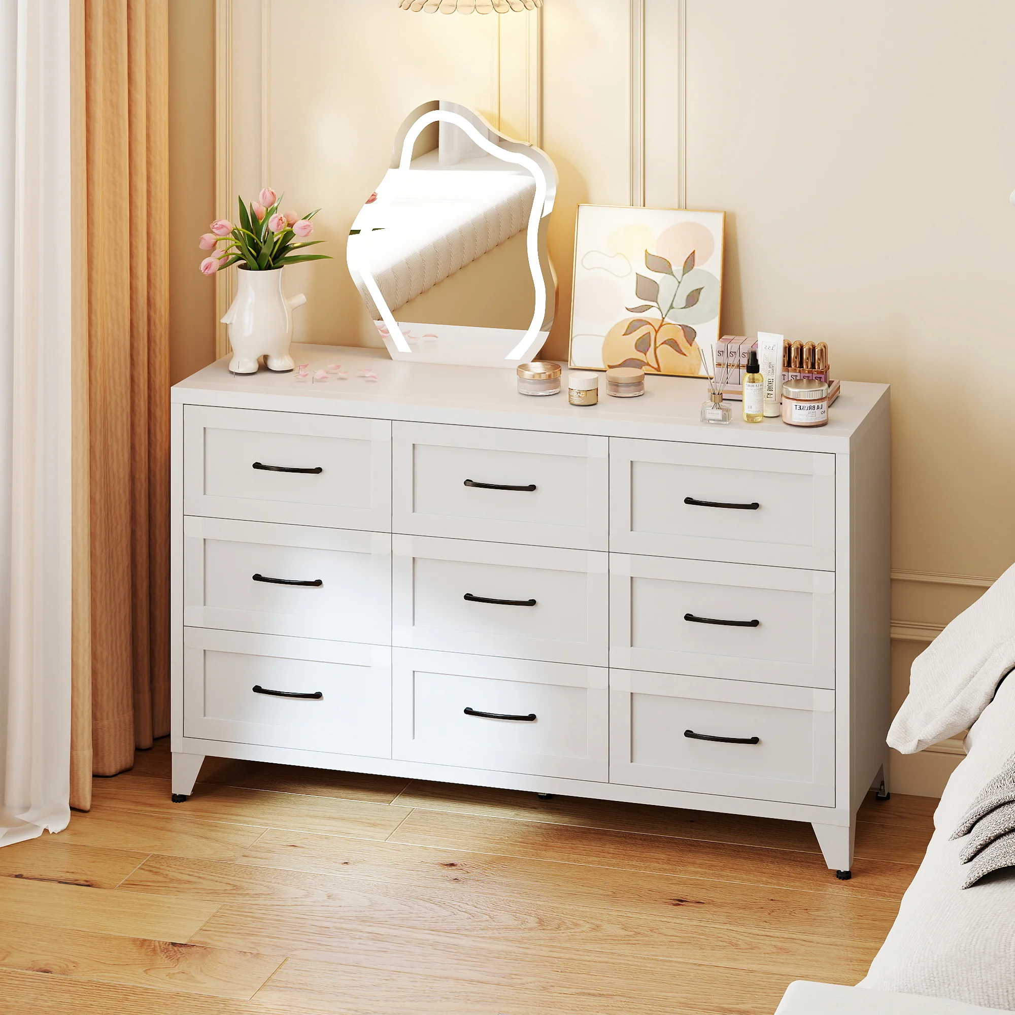Powerful 9 Drawer Dresser For Bedroom Metal Profile Chest Of Drawers Sophisticated
