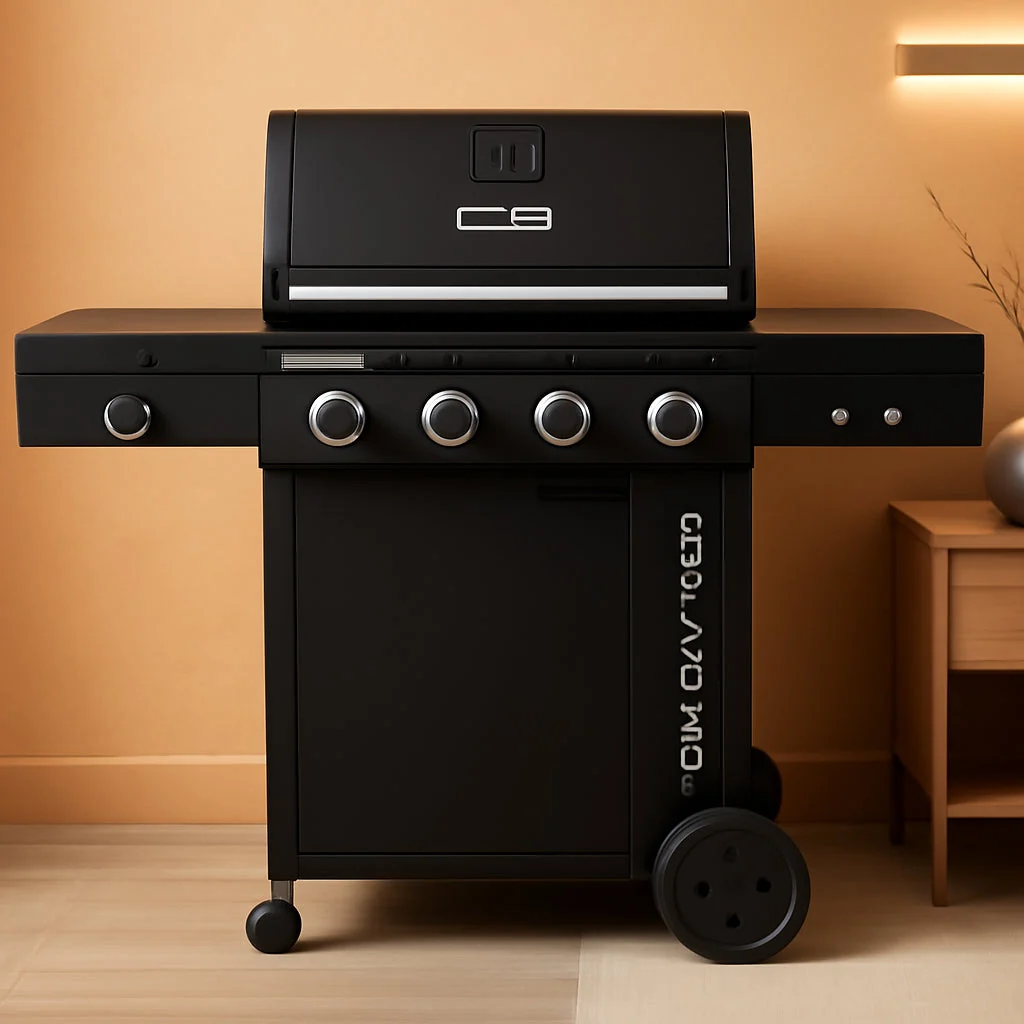 Eco-Friendly Black 4Burner Gas Grill Cabinet With Extra Storage Space Consistent