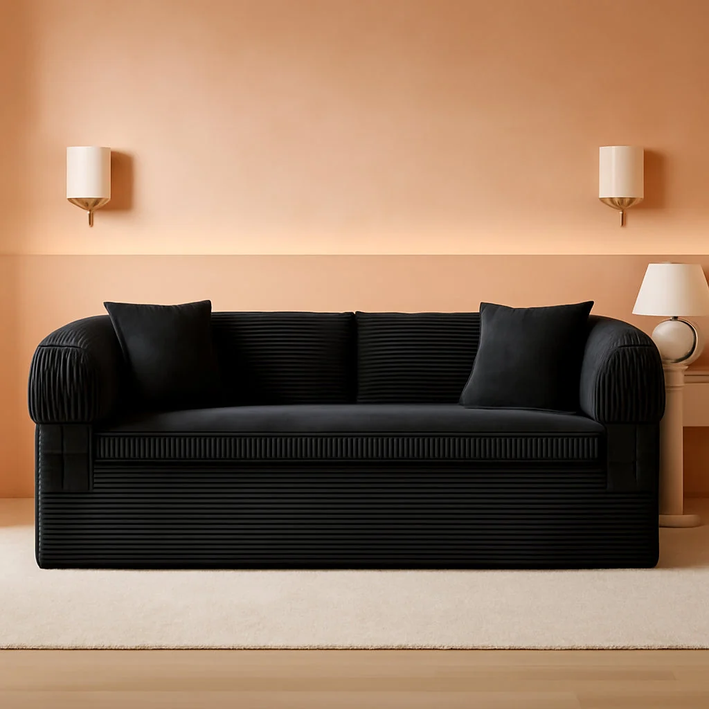 Authentic 79 Inch Convertible Sofa Bed Black Luxurious Comfort Carefully Designed