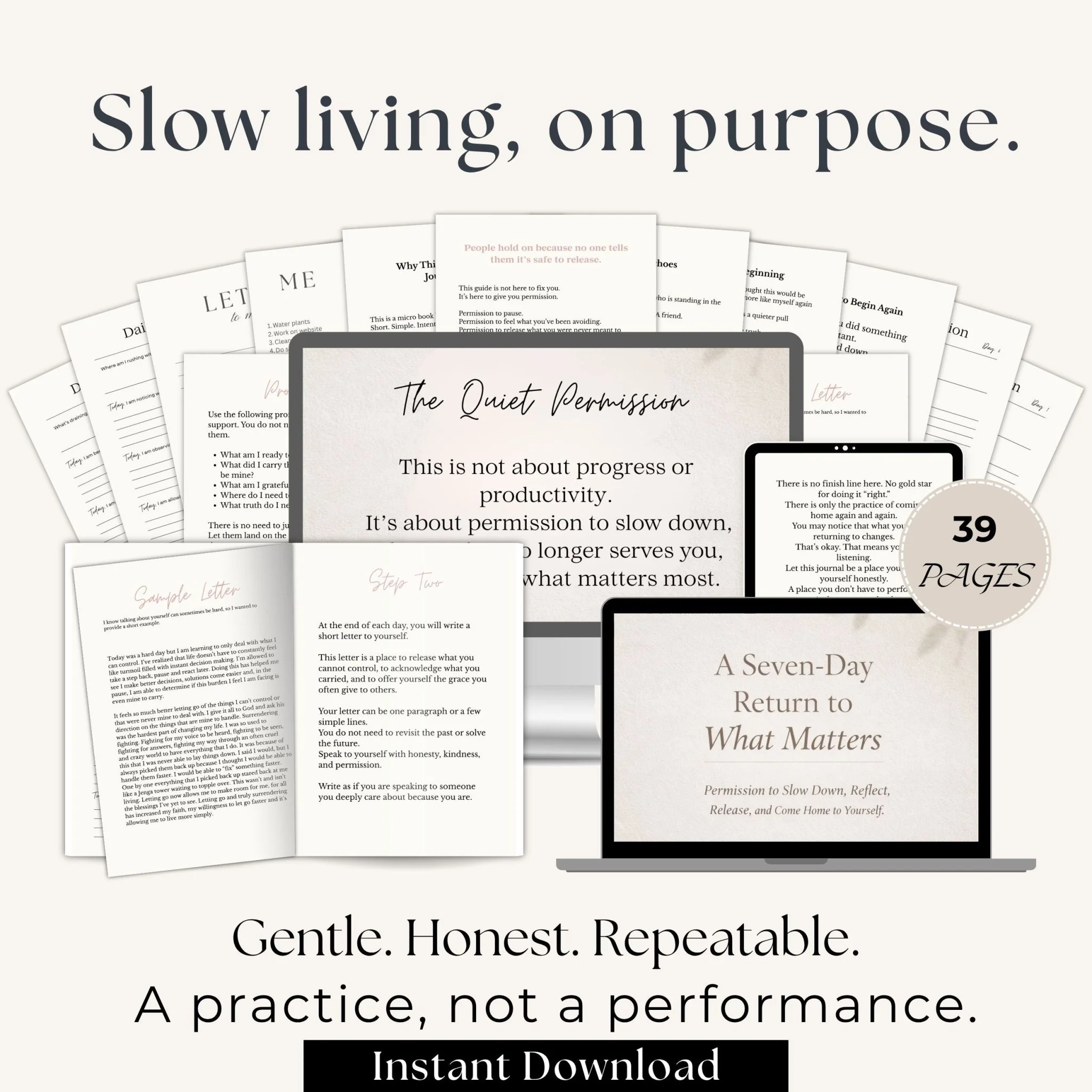 Authentic 7-Day Return to What Matters Guided Reset Journal Micro eBook Exclusive