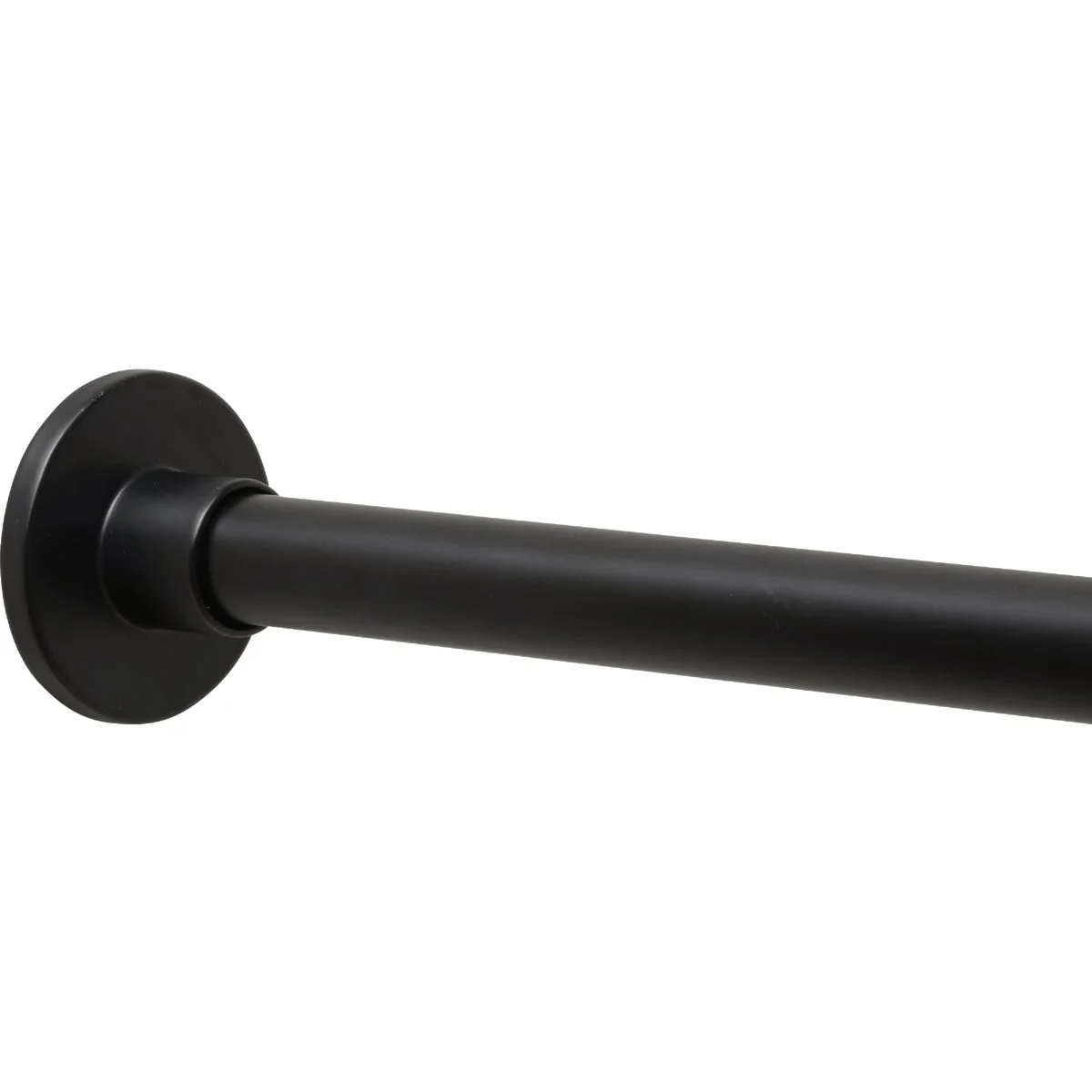 User-Friendly Zenna Home Straight 50 In. to 86 In. Rustproof Stainless Steel Adjustable Tension Shower Curtain Rod Matte Black Refined