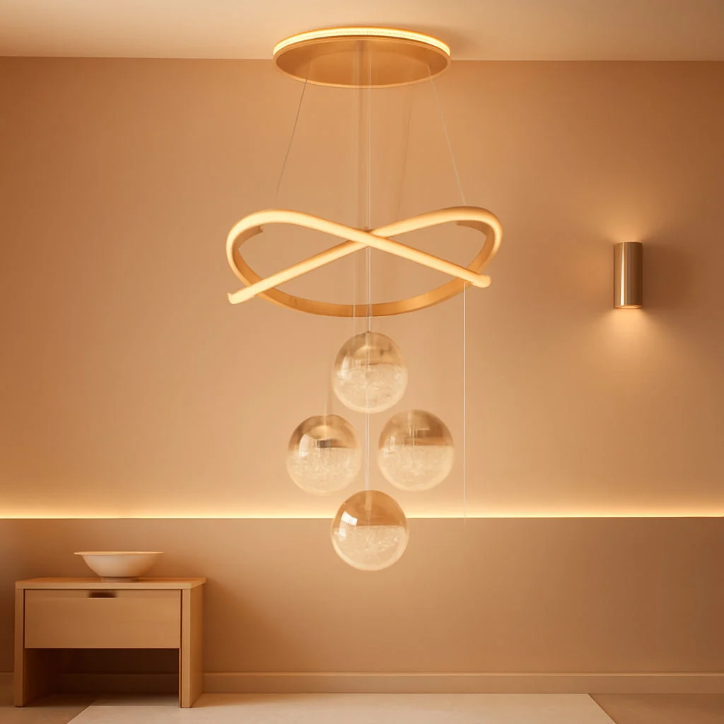 Optimized Gold Chandeliers Pendant Light Dimmable Three Color Detailed