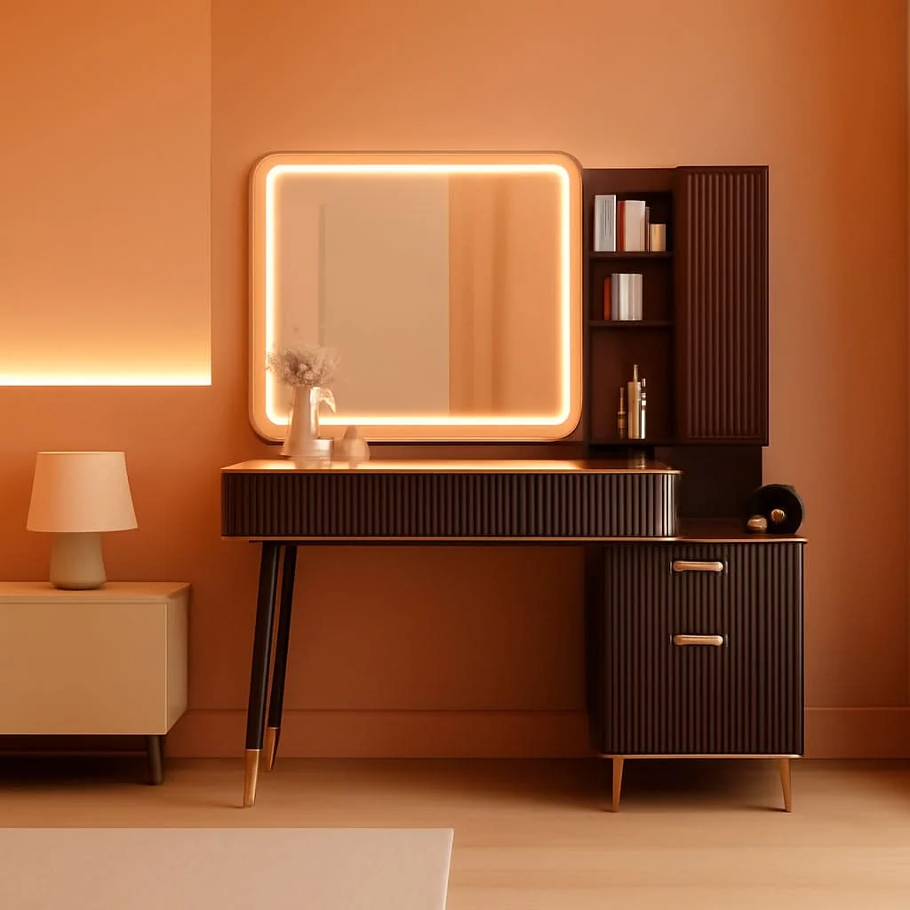 Premium Material 48 Inch Vanity Desk With Mirror Led Lights And Charging Station Specialty