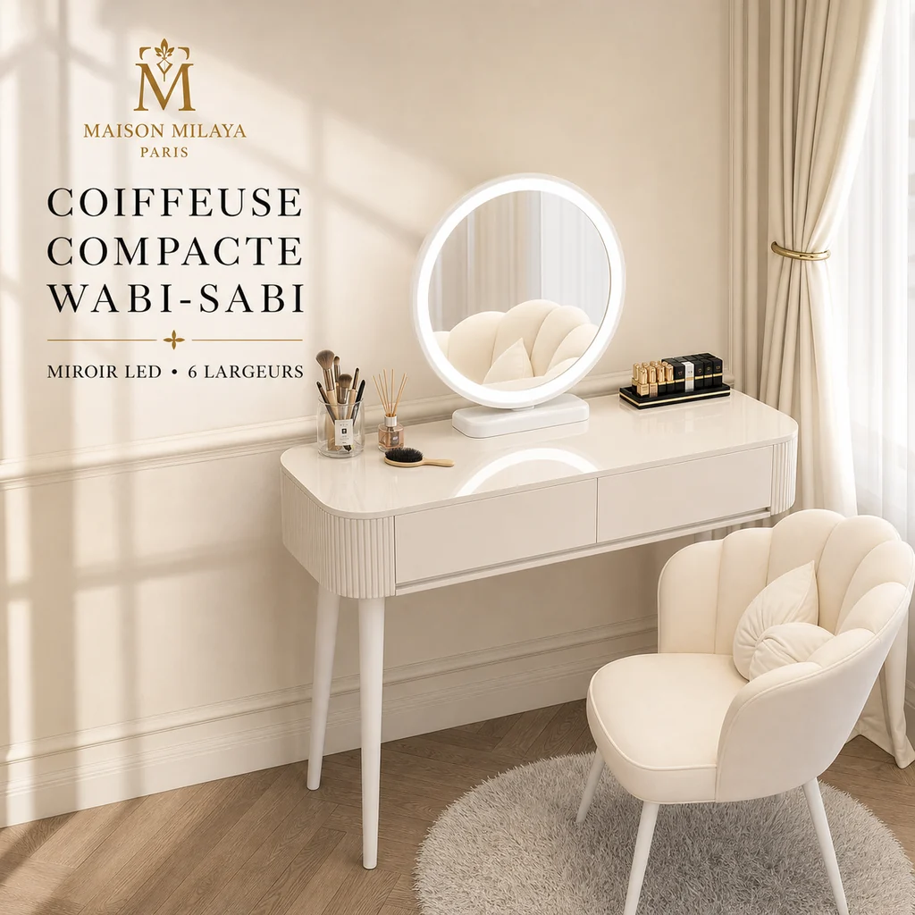 First-Class Compact Dressing Table with LED Mirror and Storage – Maison Milaya Exceptional