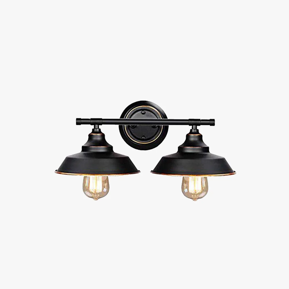 Original Design Alessio Retro Bowl-shaped Cast Metal Wall Lamp Black Outstanding