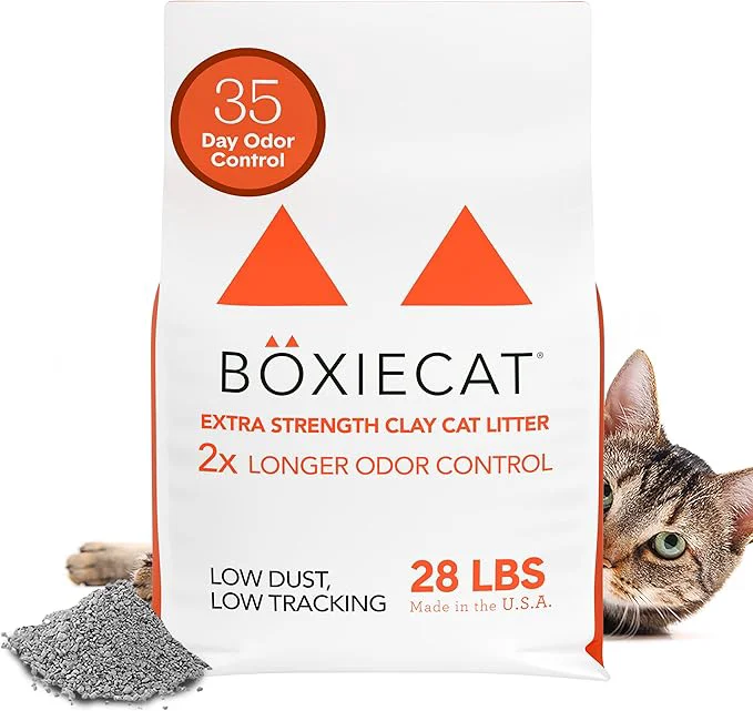 Crafted Boxie® Extra Strength 35 Day Odor Control Clumping Clay Cat Kitty Litter 28lb 99.9 Dust- Probiotic Formula Long-Lasting Veterinarian Easy Scooping for Multi-Cat HomesAbout ThisOverview Refined