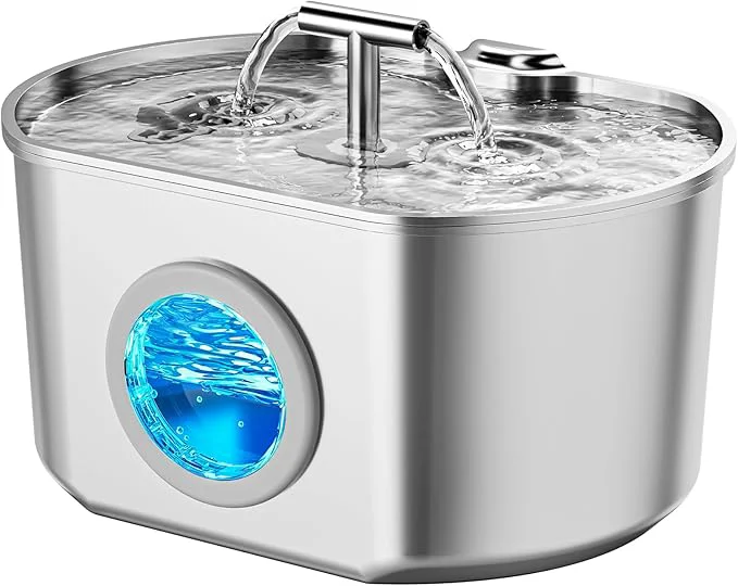 Original Cat Water Fountain Stainless Steel – Pet Drinking Fountain for Cats Indoor – 2.2L 74oz Automatic Water Dispenser with Watering Level Window 1 Filter About ThisOverview Verified