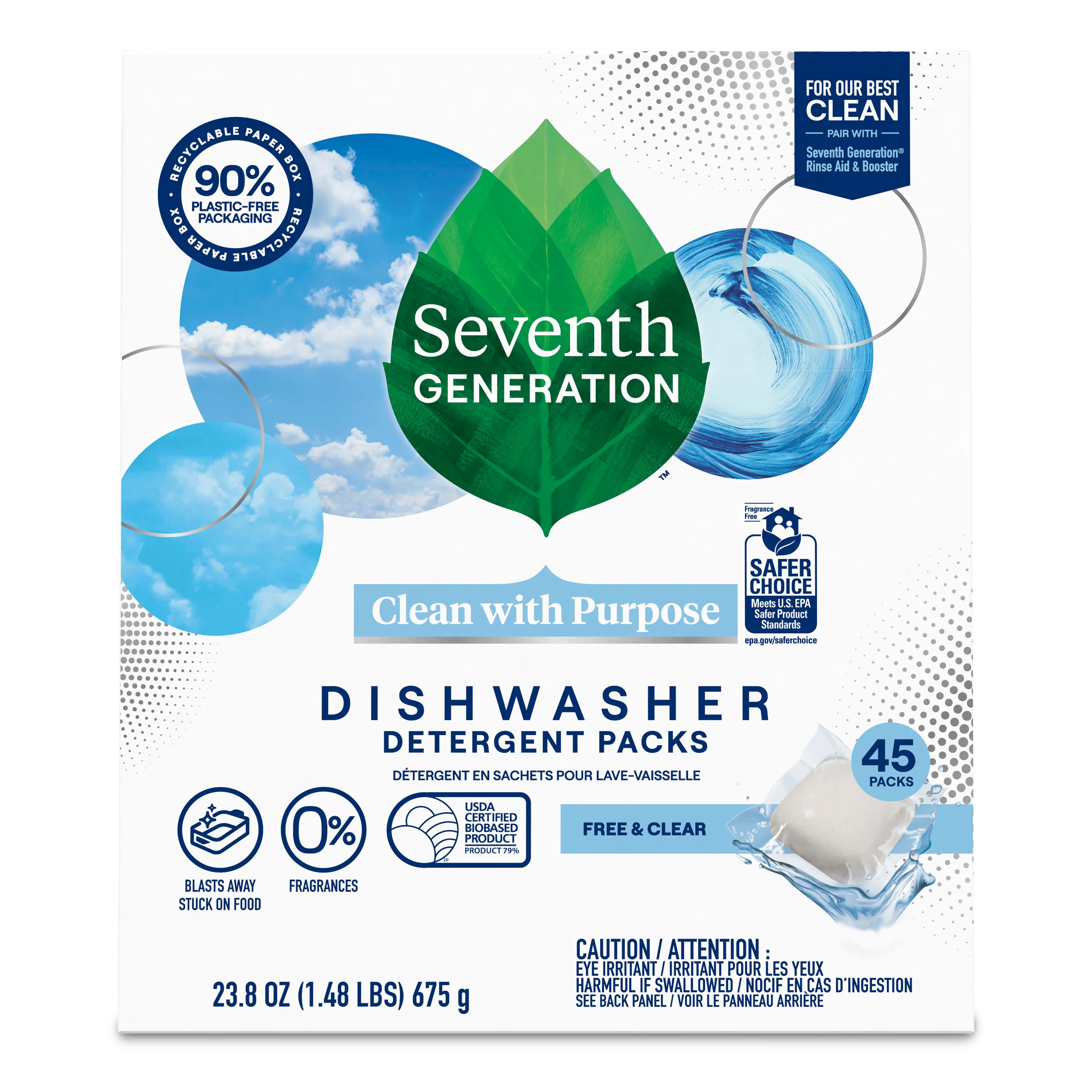 Premium Seventh Generation Dishwasher Detergent Packs Organic