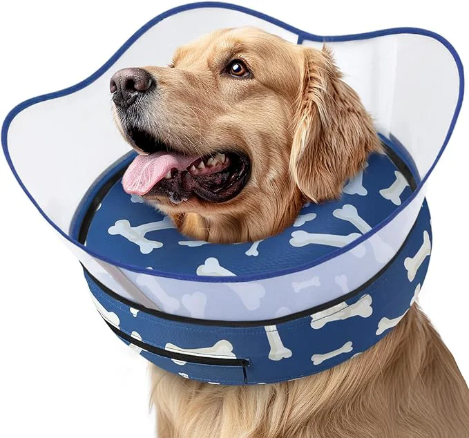 Premium Supet Raised Inflatable Dog Cone Collar to Stop Licking Soft Dog Cone Authentic