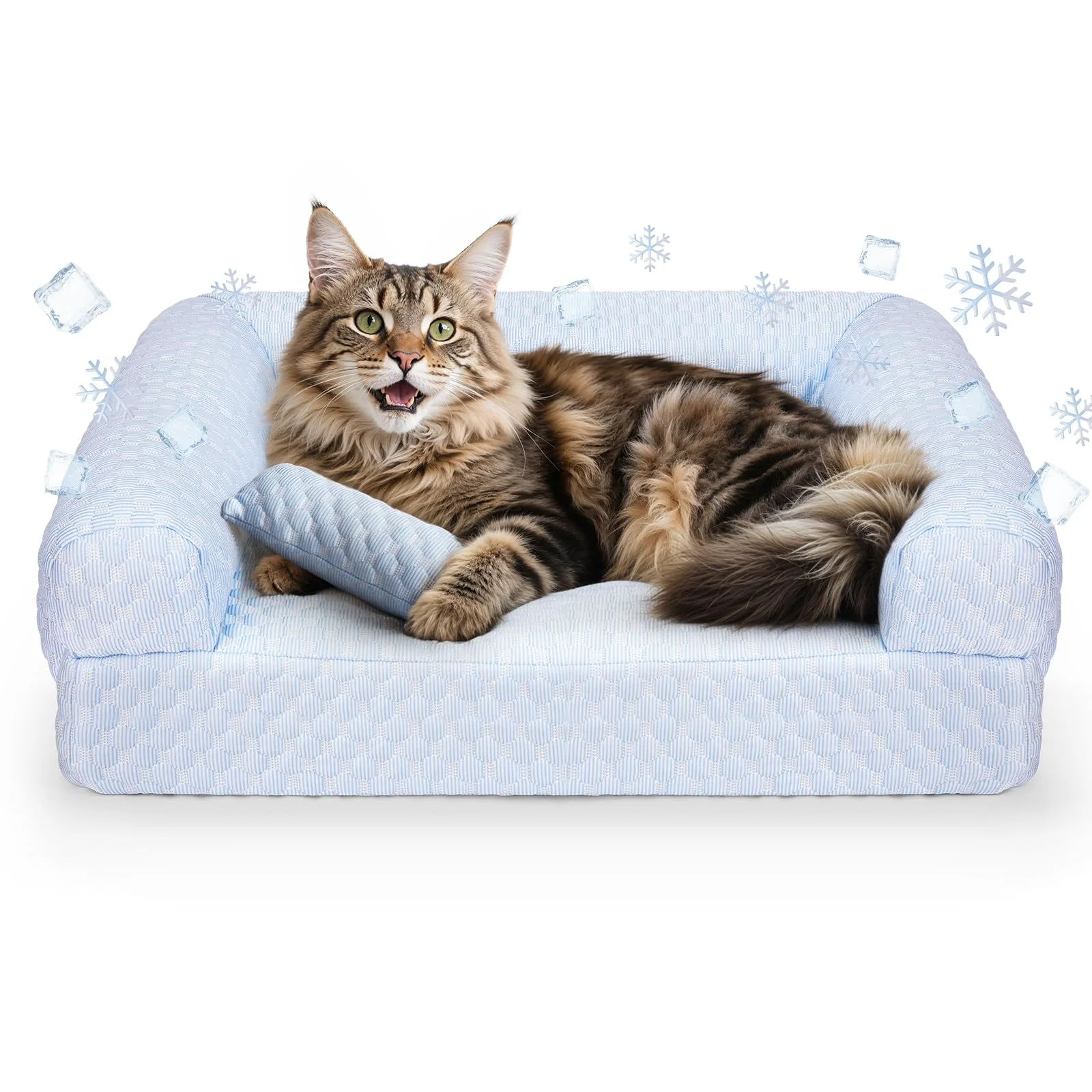 Next-Generation Foamio Cat Bed – Summer Cooling Pet Sofa for Indoor Cats Up to 65 lbs Washable Non-SlipFoamio Cat Bed Summer Cooling Comfort for Indoor Pets Contemporary