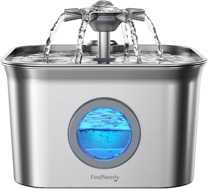 Expertly Made Stainless Steel Cat Water Fountain 99oz 2.8L Auto Pet Drinking Fountain with 20dB Ultra-Quiet Pump- I for Timid Pets LED Water Level Window Dishwasher Safe 24 7 Circulating Flow – FEELNEEDYAbout ThisOverview Green
