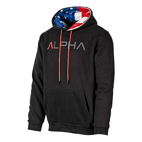 Effective SA Classic Lined Hoodie Blackout American Flag AD Proven