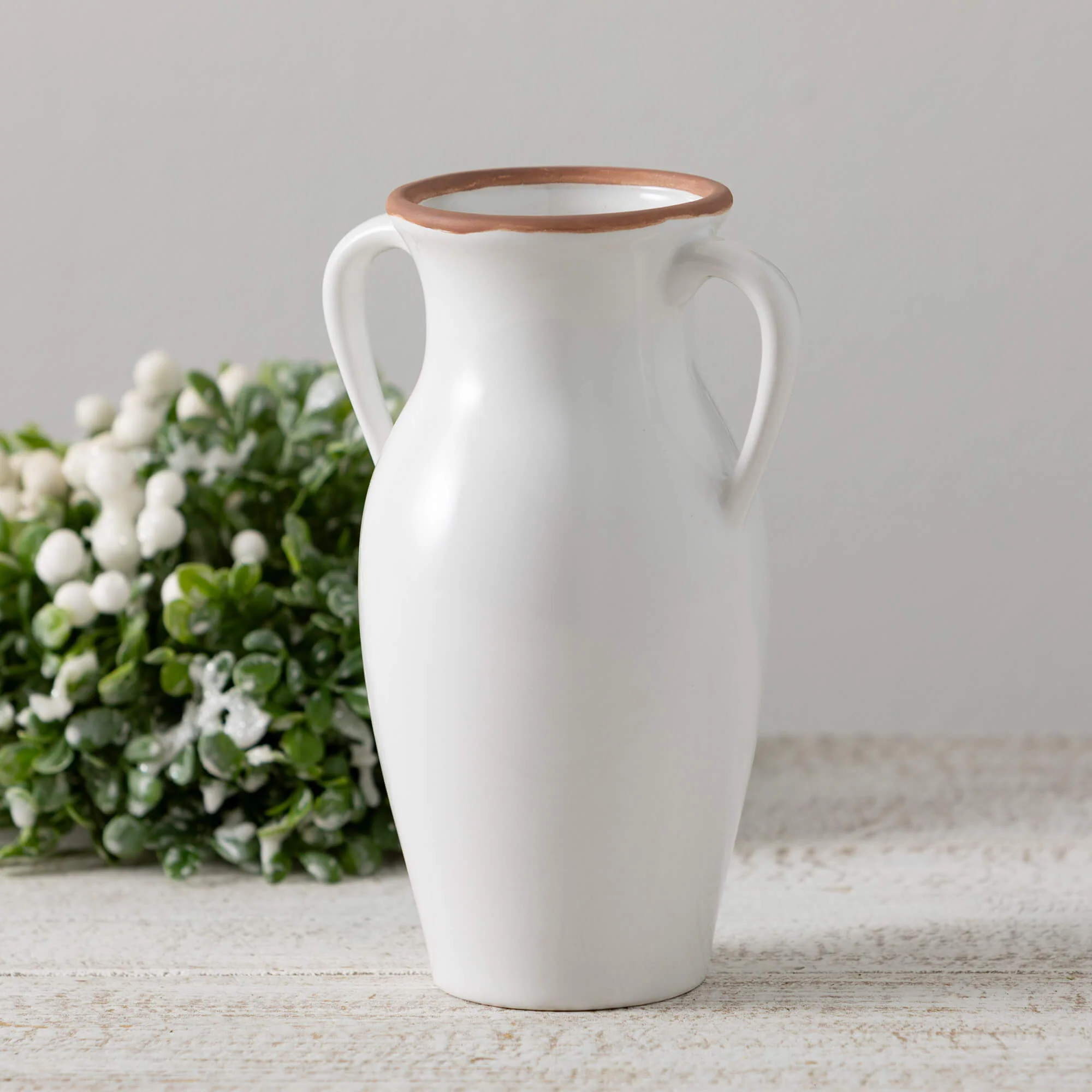 Verified Ceramic Double Handled Vase Ivory Powerful