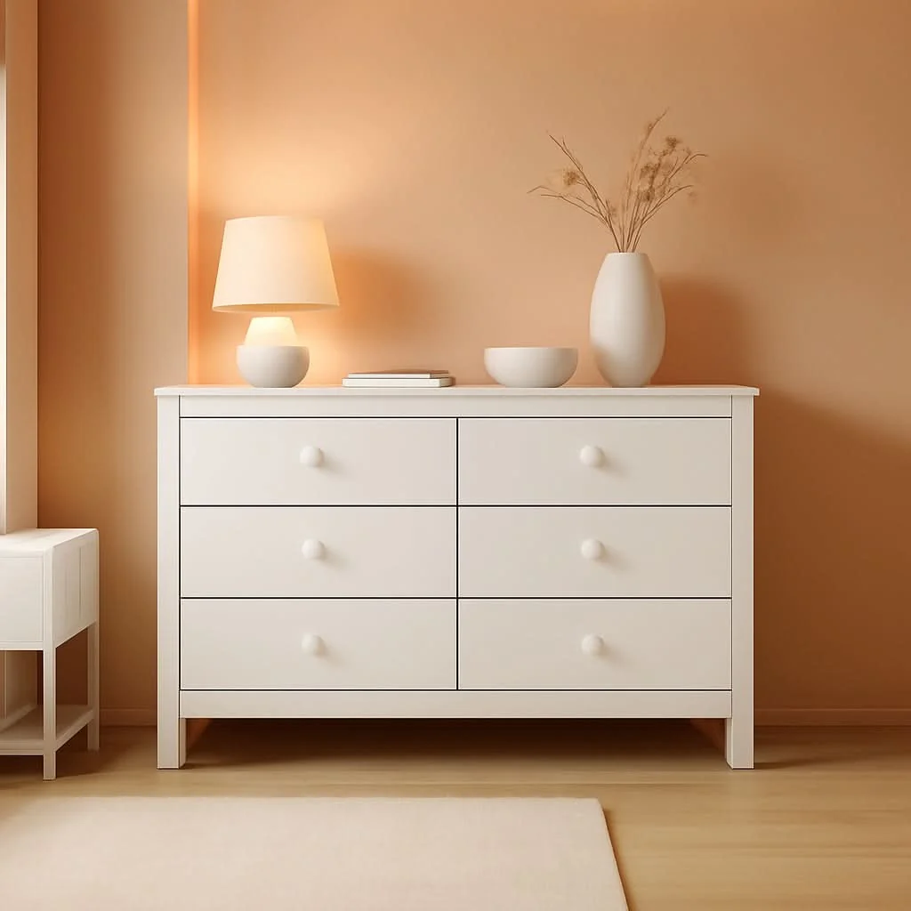 Authentic Noah White Six Drawer Dresser GREENGUARD Gold Breathable
