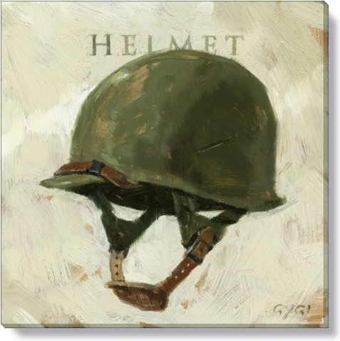 Luxury Army Helmet Giclee Wall Art Relaxed